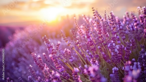 Lavender Field at Sunset