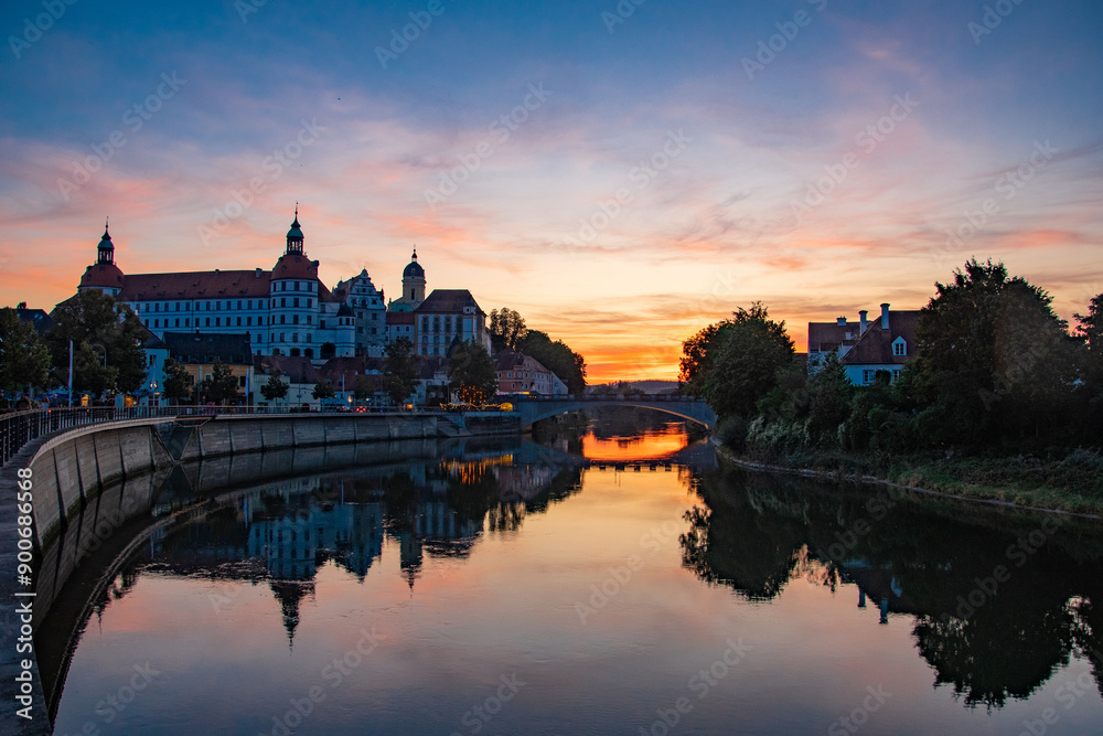 view of the sights and the Danube in the German city of neuburg an der donau
view of the sights and the Danube in the German city of neuburg an der donau