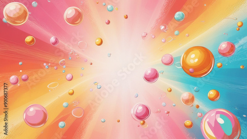 Playful Bubbles Vibrant Warm-Hued Abstract Desktop Wallpaper