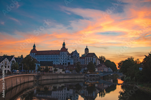 view of the sights and the Danube in the German city of neuburg an der donau	
 photo