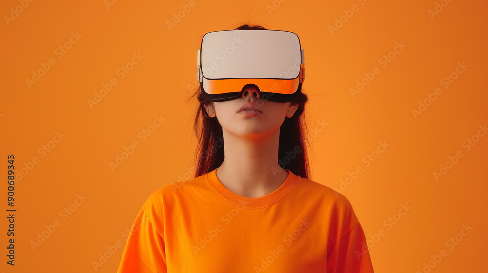 Girl wearing VR glasses Girl wearing VR glasses