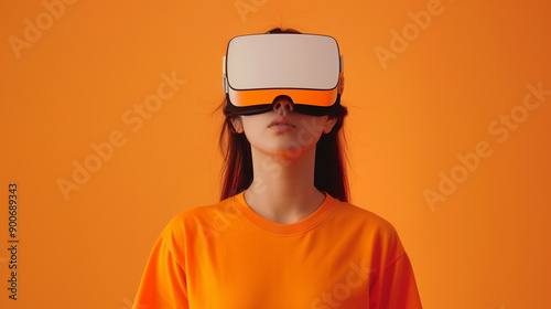 Girl wearing VR glasses