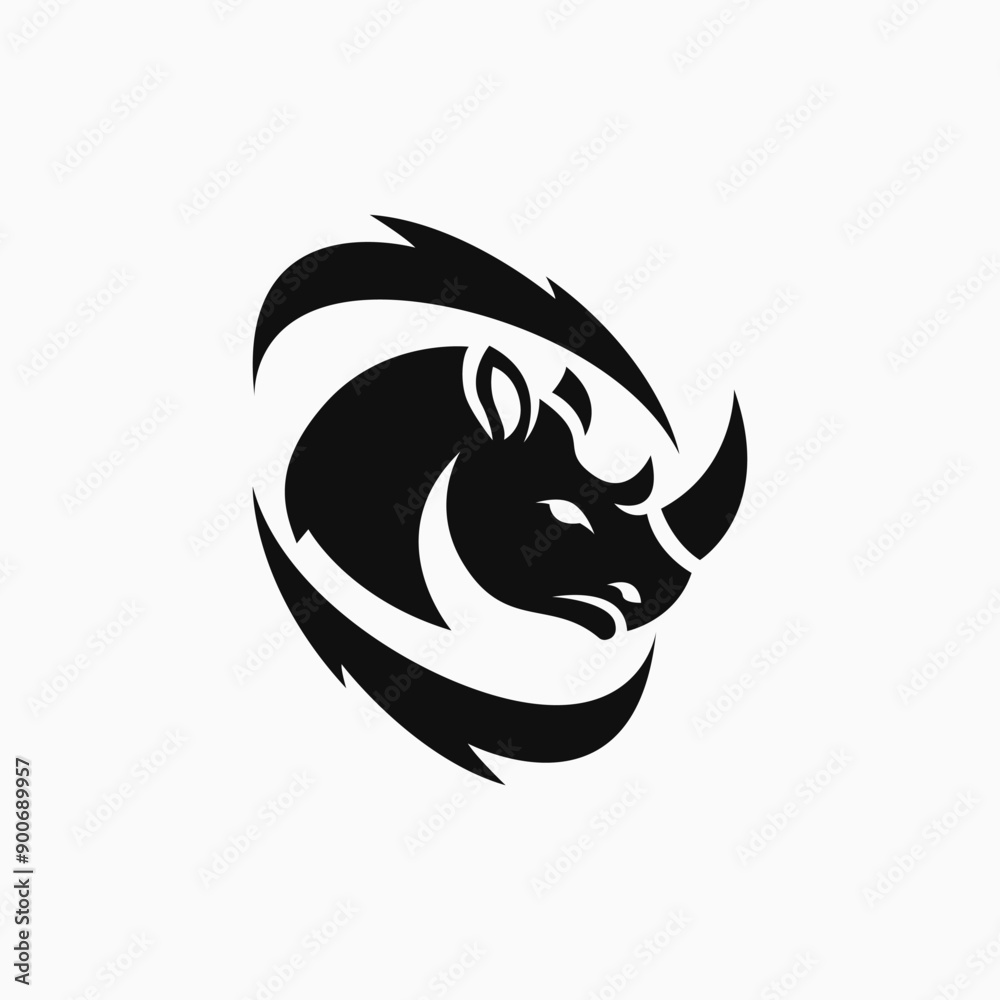 Minimalist rhino logo, simple and elegant. Vector illustration Minimalist rhino logo, simple and elegant. Vector illustration