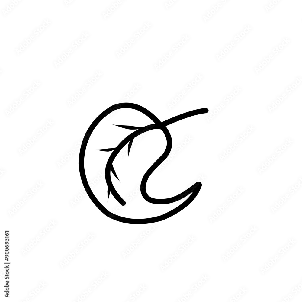 Fototapeta premium leaf simple line icon