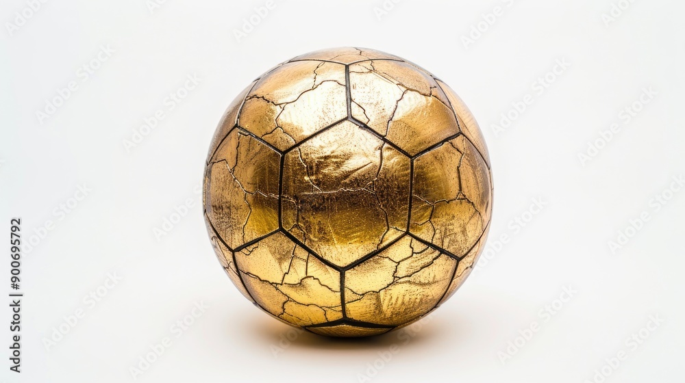 Fototapeta premium golden easter ball with bricks on white background