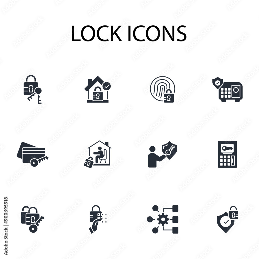 Lock icon set.vector.Editable stroke.linear style sign for use web design,logo.Symbol illustration. Lock icon set.vector.Editable stroke.linear style sign for use web design,logo.Symbol illustration.