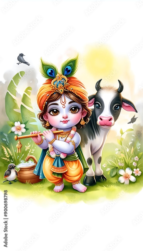 Fototapeta premium Cute Nandlal Lord Krishan