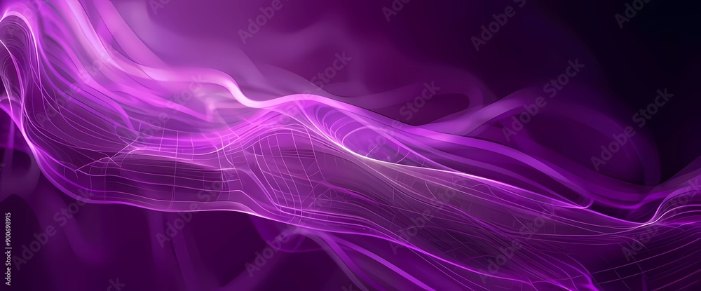 Abstract purple on black background texture with dynamic curves and blur patterns. Detailed fractal graphics representing a science and technology concept. Abstract purple on black background texture with dynamic curves and blur patterns. Detailed fractal graphics representing a science and technology concept.