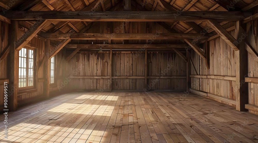 A spacious, empty wooden barn with a rustic look, featuring high ceilings and natural light, ideal for events, photoshoots, or a cozy, rural setting A spacious, empty wooden barn with a rustic look, featuring high ceilings and natural light, ideal for events, photoshoots, or a cozy, rural setting