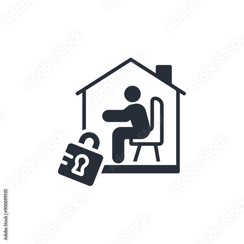lockdown icon. vector.Editable stroke.linear style sign for use web design,logo.Symbol illustration.
