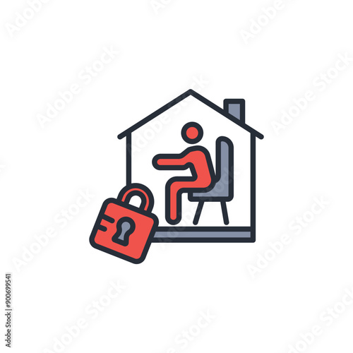 lockdown icon. vector.Editable stroke.linear style sign for use web design,logo.Symbol illustration.