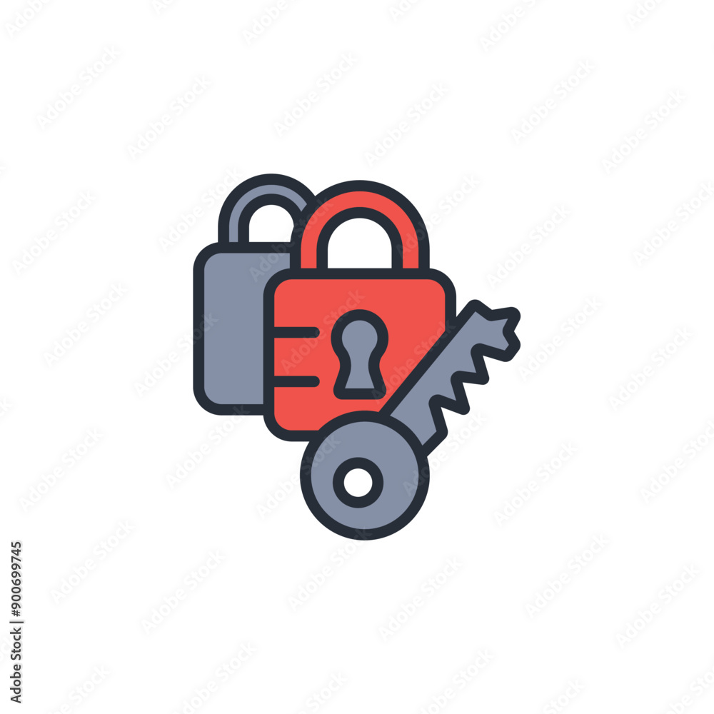 Padlock icon. vector.Editable stroke.linear style sign for use web design,logo.Symbol illustration. Padlock icon. vector.Editable stroke.linear style sign for use web design,logo.Symbol illustration.
