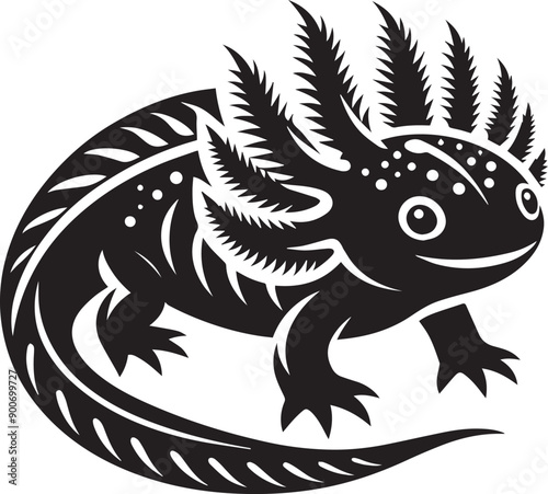Axolotl vector icon isolated on a white background. Axolotl logo illustration.