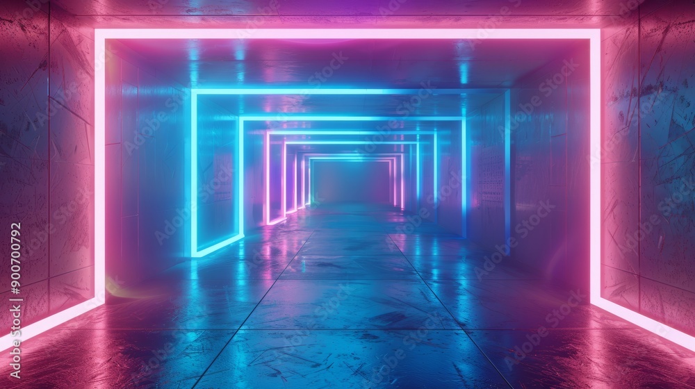 3d render, abstract futuristic neon background with glowing ascending lines. Fantastic wallpaper 3d render, abstract futuristic neon background with glowing ascending lines. Fantastic wallpaper