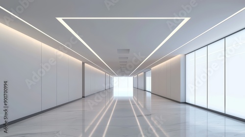 A sleek modern ceiling with recessed lighting and minimalist design