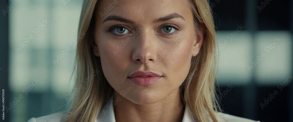 Close-Up Portrait of a Beautiful Businesswoman in a Suit with Empty Background Space Close-Up Portrait of a Beautiful Businesswoman in a Suit with Empty Background Space