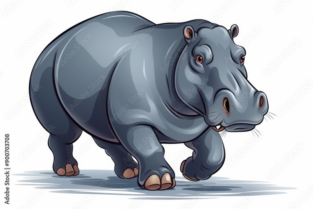 Isolated hippopotamus on white background for enhanced search relevance and visibility