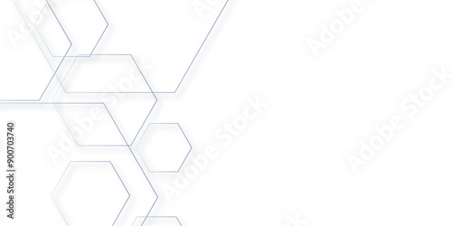 Abstract background with lines Vector abstract futuristic digital landscape with blue lines. Geometric hexagon in bright light with soft shadows as pattern. Abstract background. vector illustration.