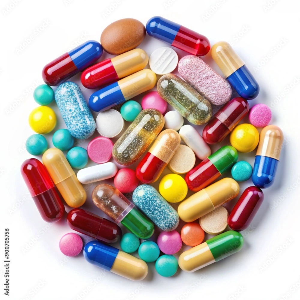 Pills and capsule isolated on white background Pills and capsule isolated on white background