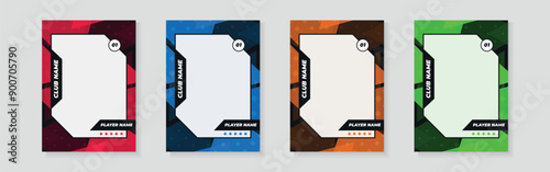 photo frame or border collection for hockey, basketball and football player, trading card template design for sports, picture frame for player performance, sports flyer design, template eps 10.