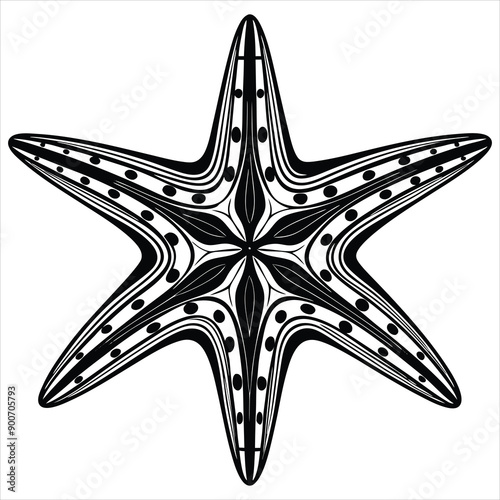 Starfish silhouette vector illustration on white background