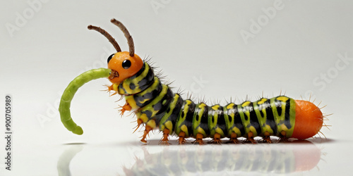 Vegetable Caterpillar on White Background photo