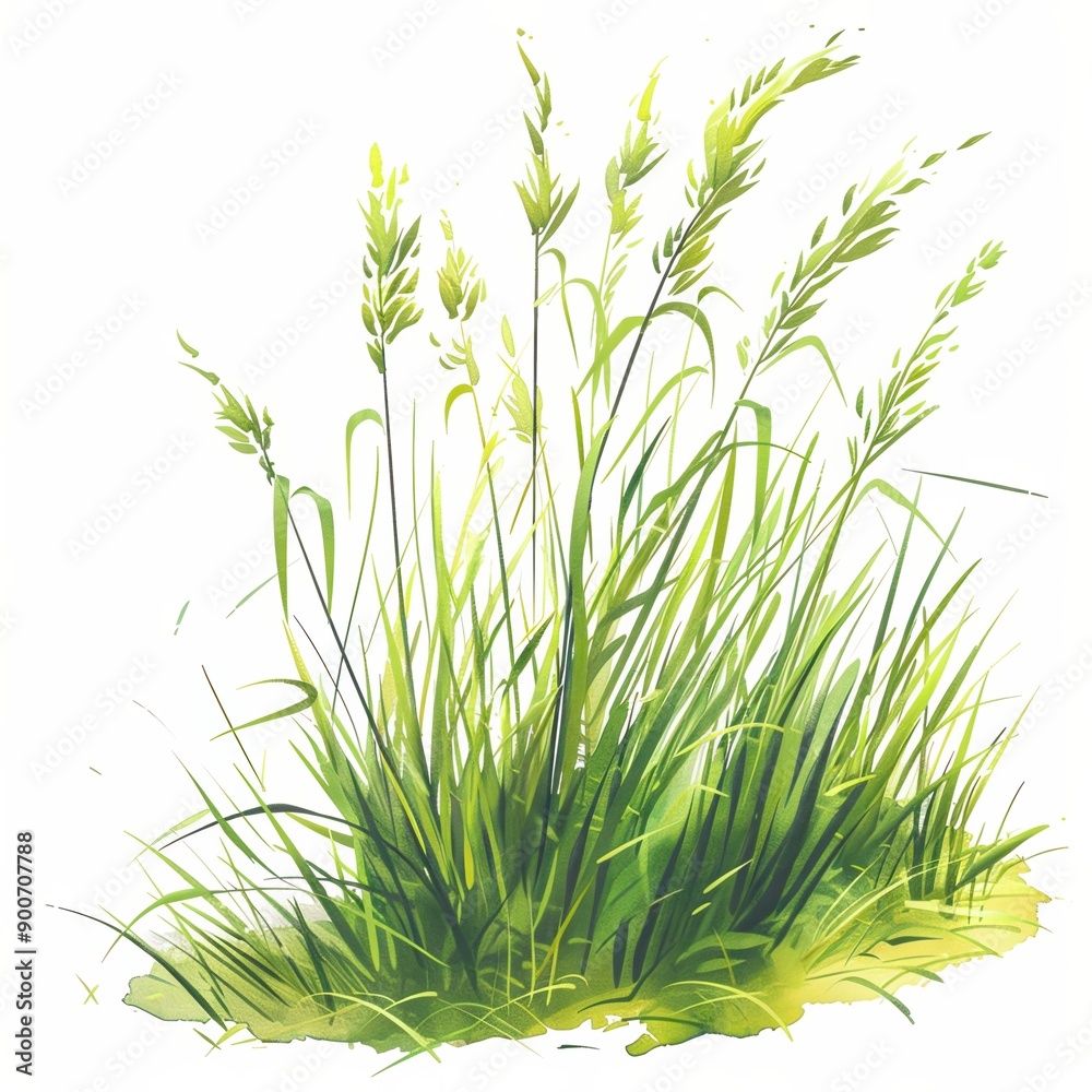 Vibrant Green Grass in a Natural Illustration