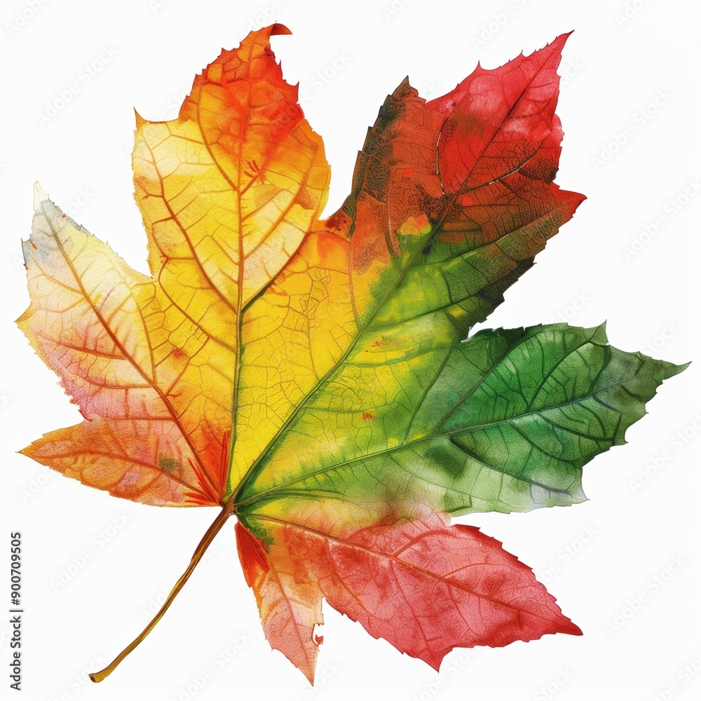 Vibrant Autumn Maple Leaf in Vivid Colors Vibrant Autumn Maple Leaf in Vivid Colors