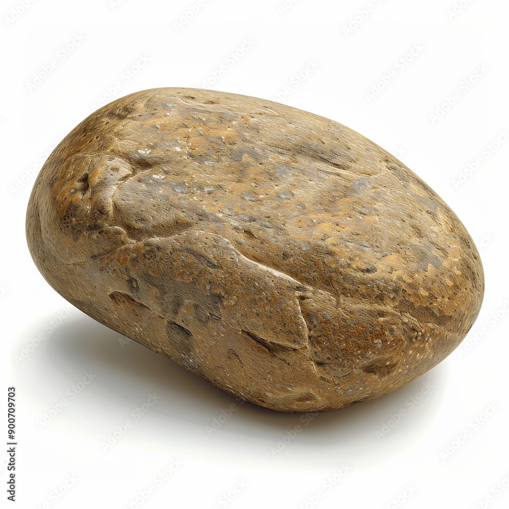 Smooth Brown Stone on White Background Smooth Brown Stone on White Background