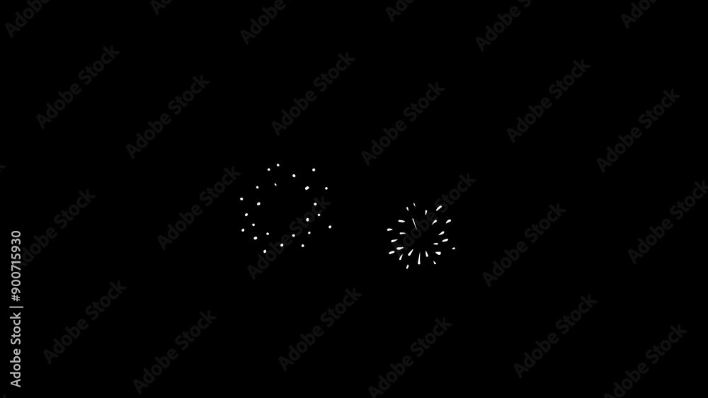 2d Cartoon explosion 4k video on black screen, firework, explotion effects video