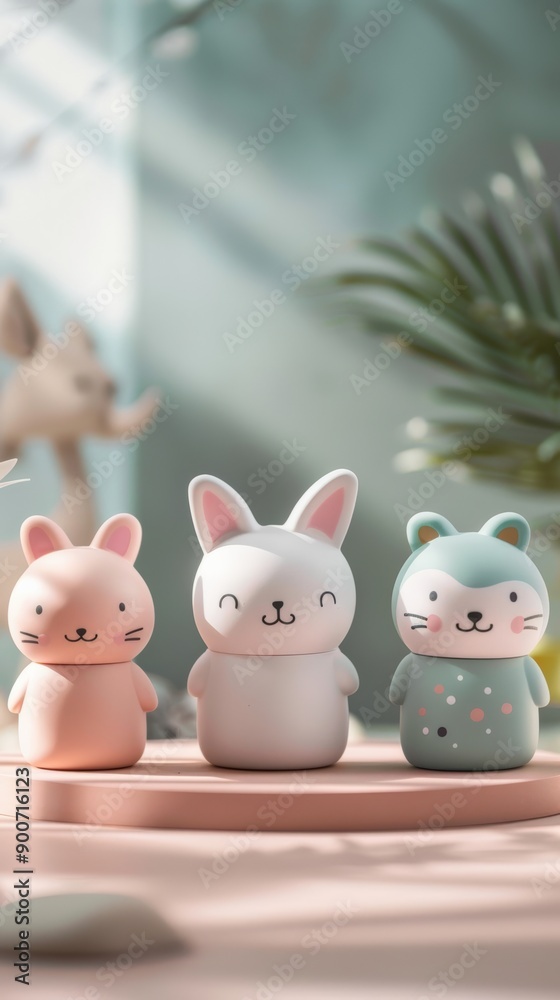 Cute ceramic bunny figurines in pastel colors create a charming and playful atmosphere for home decor. Cute ceramic bunny figurines in pastel colors create a charming and playful atmosphere for home decor.