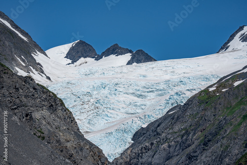 Learnard Glacier a glacier near Whittier Alaska.  in the Chugach Mountains, on land managed by Chugach National Forest. photo