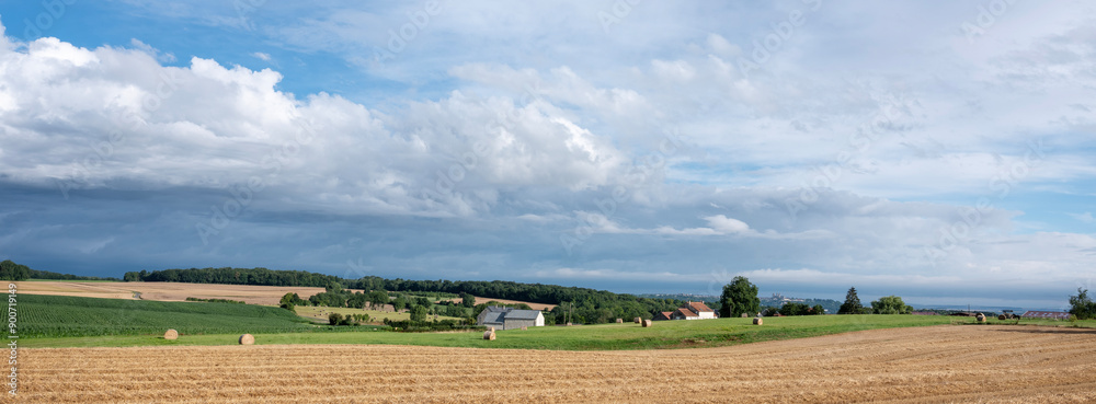 Naklejka premium countryside landscape near saint quentin in the nort of france