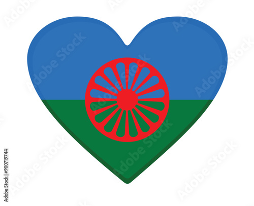 International Gypsy flag heart shaped. vector