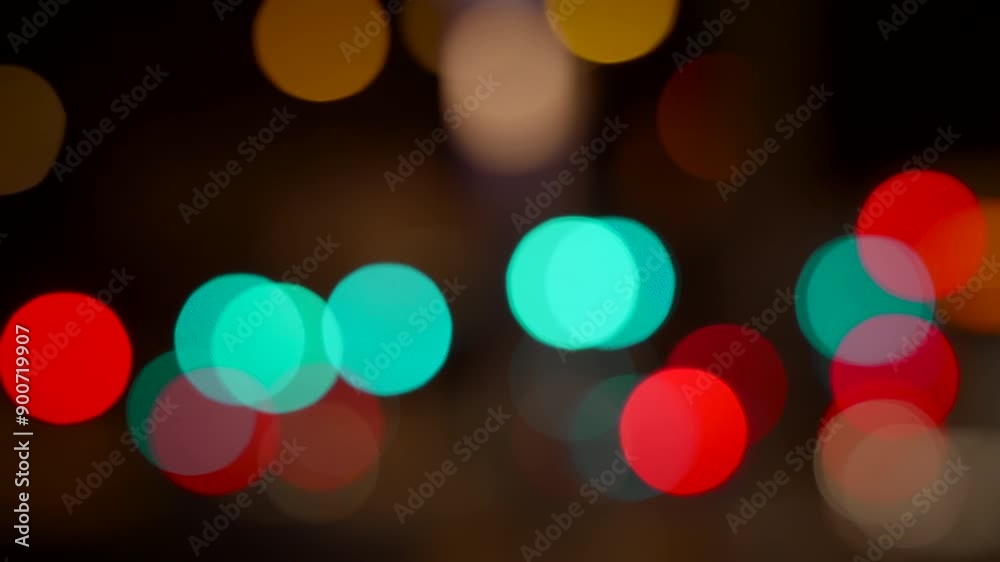 Abstract Bokeh Background with Cinematic Circles in Various Colors on Night Setting Abstract Bokeh Background with Cinematic Circles in Various Colors on Night Setting