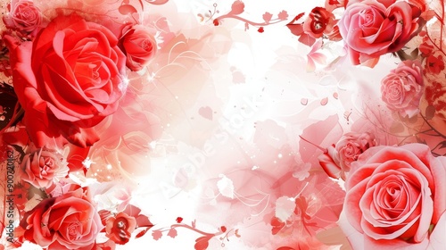 Beautiful array of vibrant red roses and floral designs