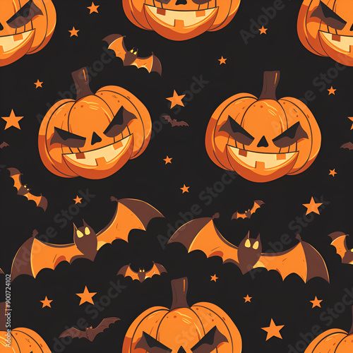 Pumpkin themed halloween background