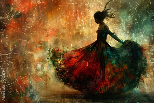 a woman in a dress.