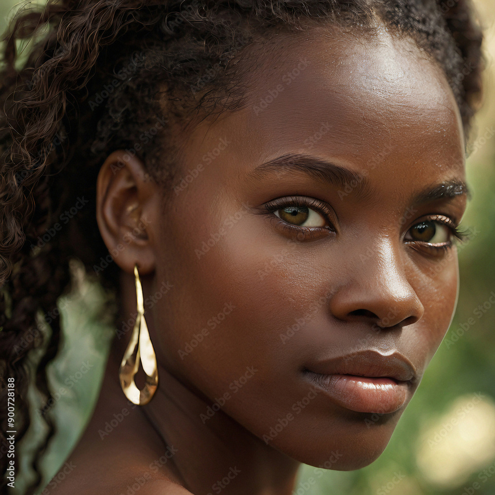 Portrait of a Beautiful African Woman with Natural Brown Eyes Portrait of a Beautiful African Woman with Natural Brown Eyes