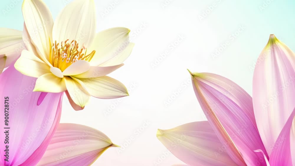 Elegant Blossoms Embrace Tranquil Light in Soft Spring Celebrations. Generative AI