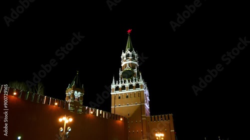 Spasskaya Tower in Red Square, Moscow, Russia