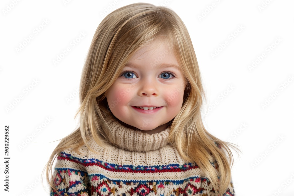 Smiling young girl with blond hair, wearing a sweater, indoor setting, cheerful and cozy, natural light, child portrait, bright and lively, soft lighting, clear and detailed. Smiling young girl with blond hair, wearing a sweater, indoor setting, cheerful and cozy, natural light, child portrait, bright and lively, soft lighting, clear and detailed.