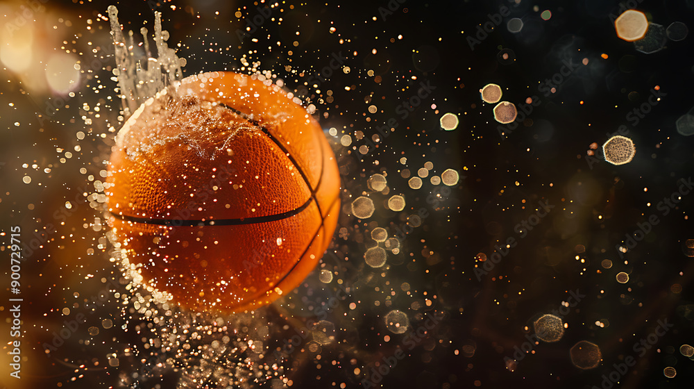 Dynamic Energy of a Spinning Basketball in Mid-Air Against a Black BackgroundCapturing the Thrill of the Game with Intricate Details and Motion Lines Dynamic Energy of a Spinning Basketball in Mid-Air Against a Black BackgroundCapturing the Thrill of the Game with Intricate Details and Motion Lines