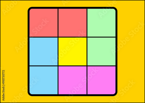 Buntes, mehrflächiges Quadrat