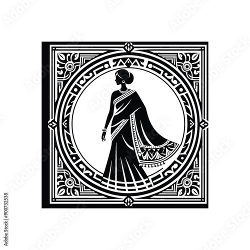 woman wear traditional fashion An Indian saree 