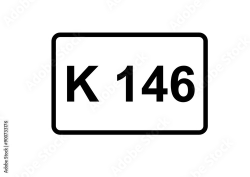 Illustration eines Kreisstraßenschildes der K 146 in Deutschland 