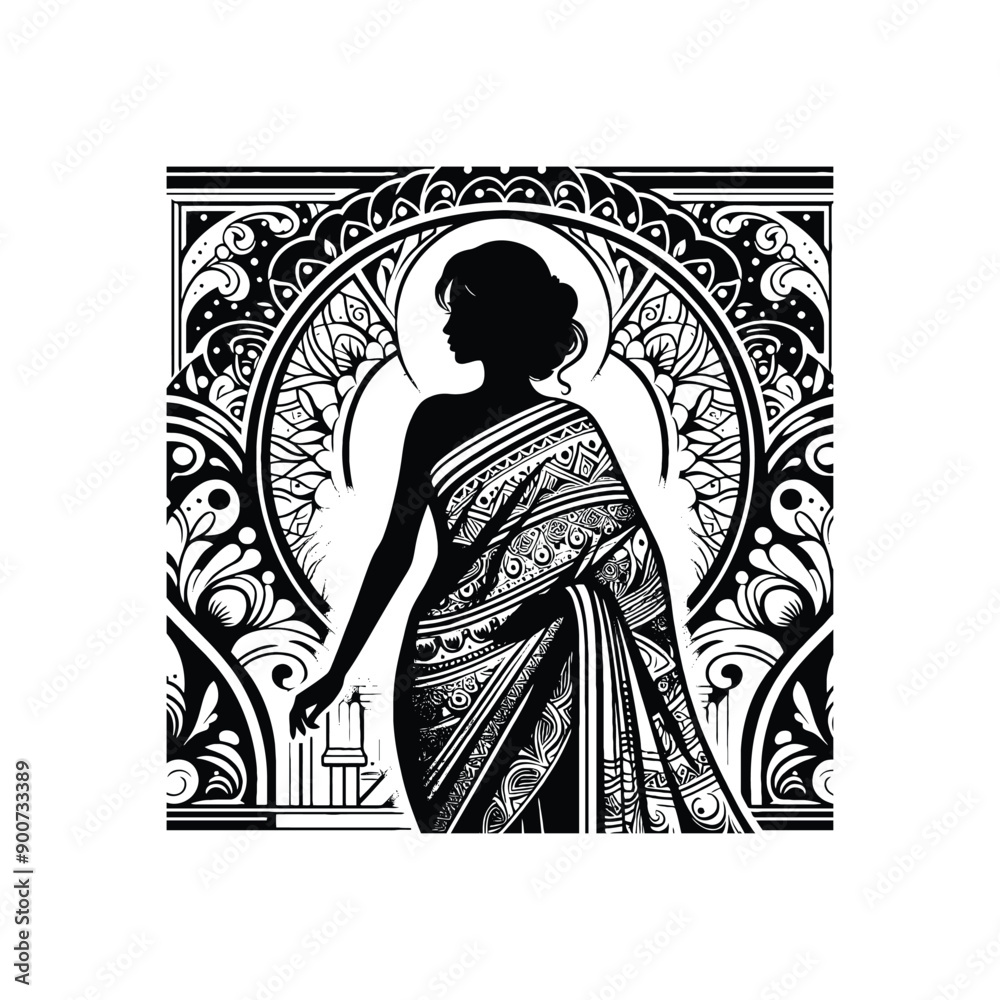 Fototapeta premium woman wear traditional fashion An Indian saree
