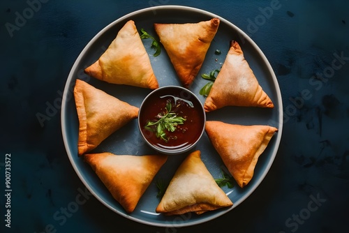 Close-up of samosas, a popular Indian dish that is usually provided during Ramadan
