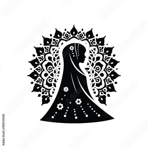 woman wear traditional fashion An Iranian chador in flowing fabric