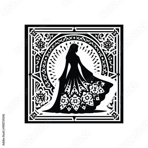 woman wear traditional fashion An Iranian chador in flowing fabric